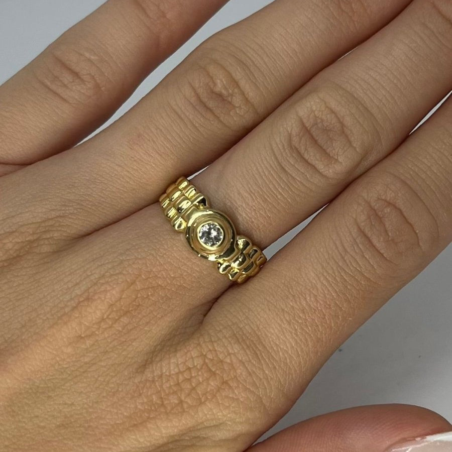 Bague en or jaune et diamant - Castafiore