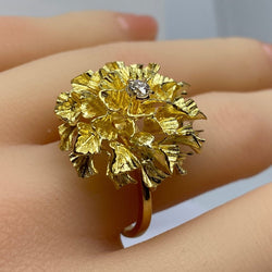 Bague en or jaune et diamant - Castafiore