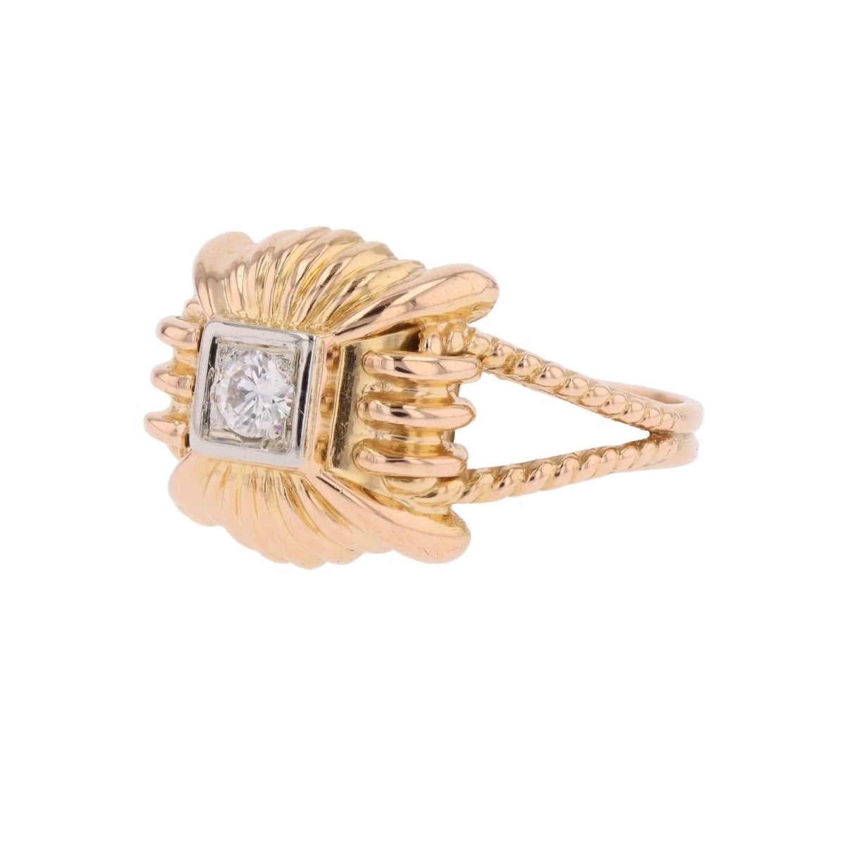 Bague en or jaune et diamant - Castafiore