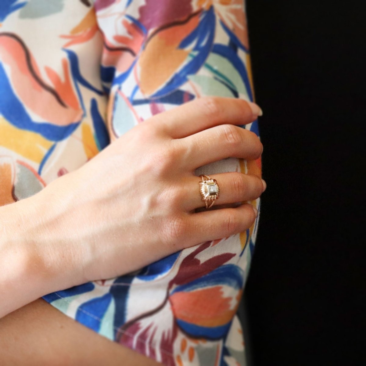 Bague en or jaune et diamant - Castafiore