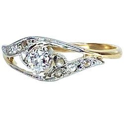 Bague en or jaune et diamants - Castafiore