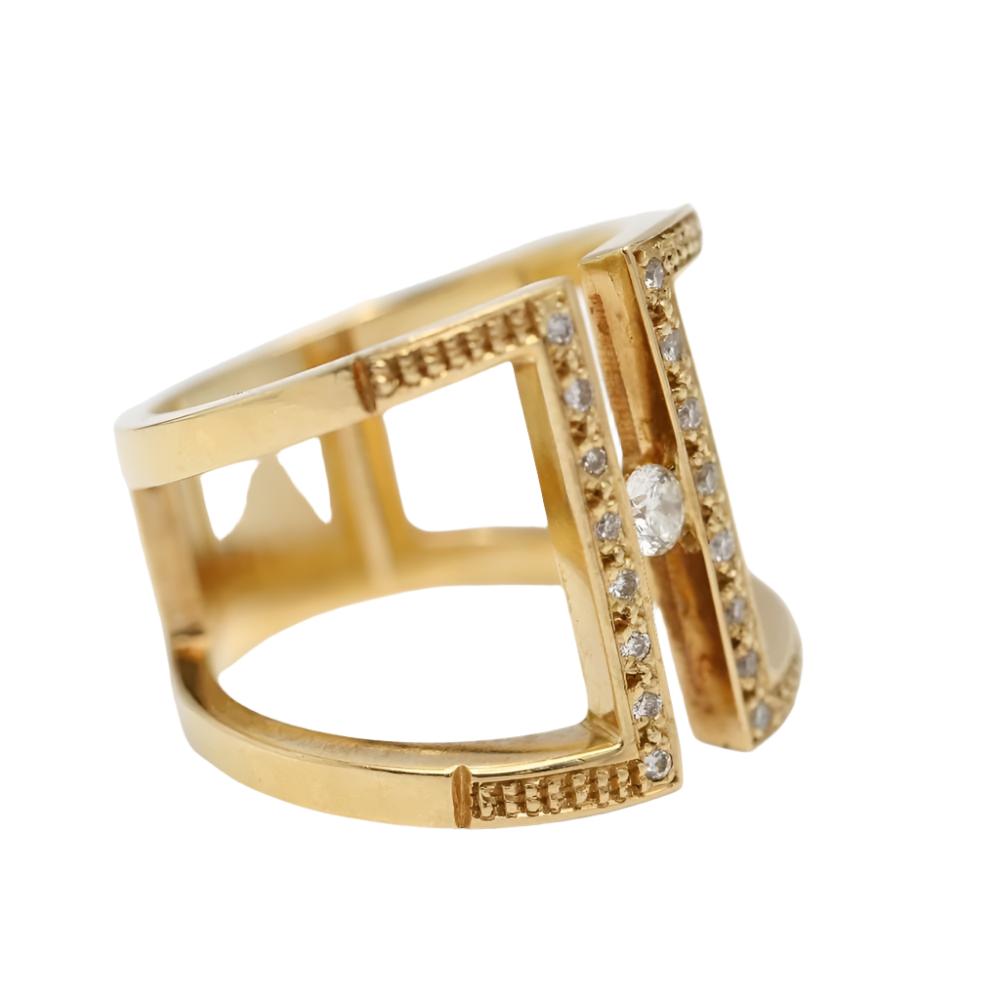 Bague en or jaune et diamants - Castafiore