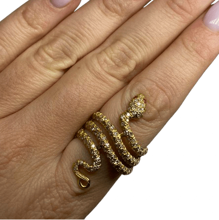 Bague en or jaune et diamants - Castafiore