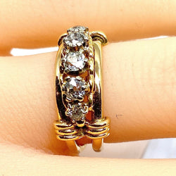 Bague en or jaune et diamants - Castafiore