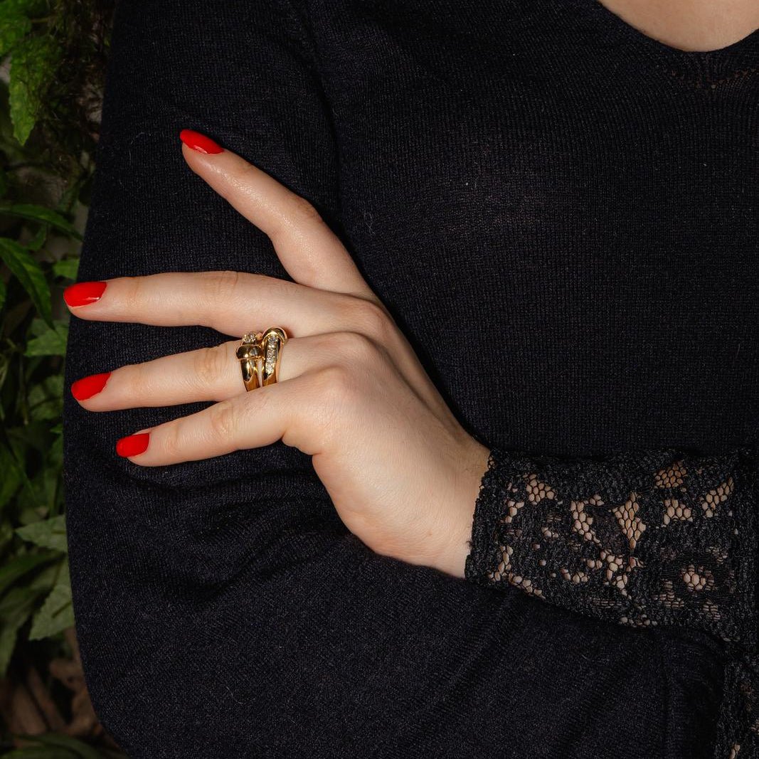 Bague en or jaune et diamants - Castafiore