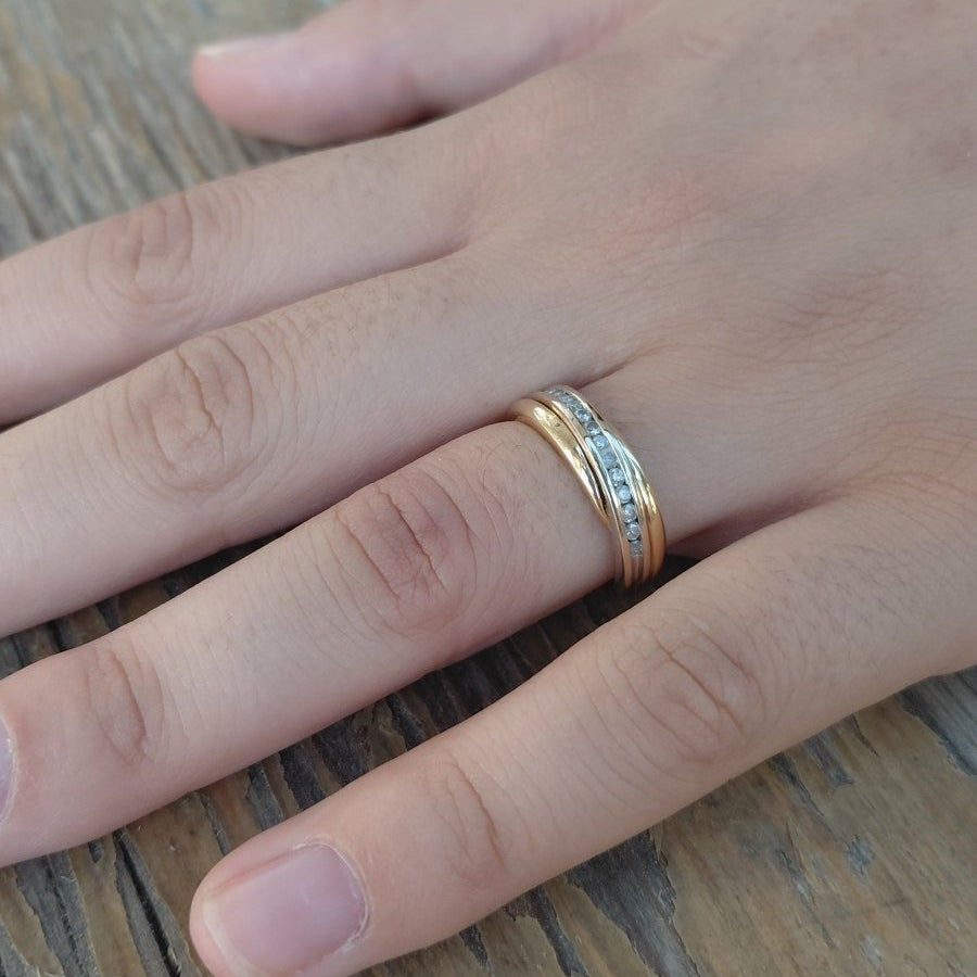 Bague en or jaune et diamants - Castafiore