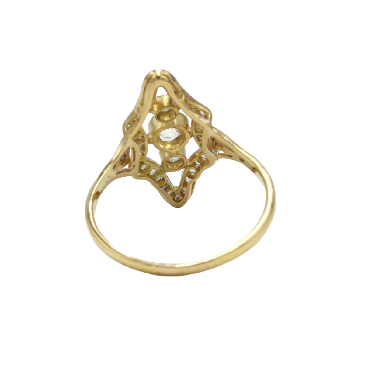 Bague en or jaune et diamants - Castafiore