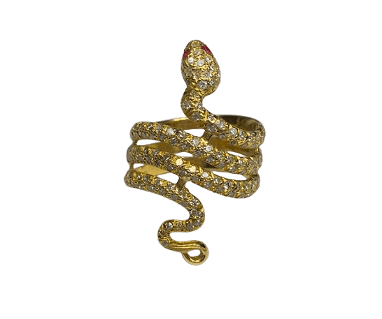 Bague en or jaune et diamants - Castafiore
