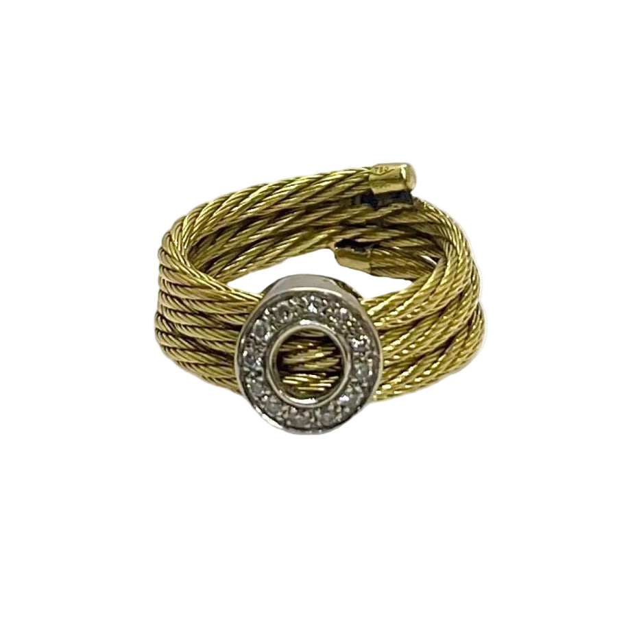 Bague en or jaune et diamants - Castafiore