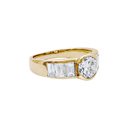 Bague en or jaune et diamants - Castafiore