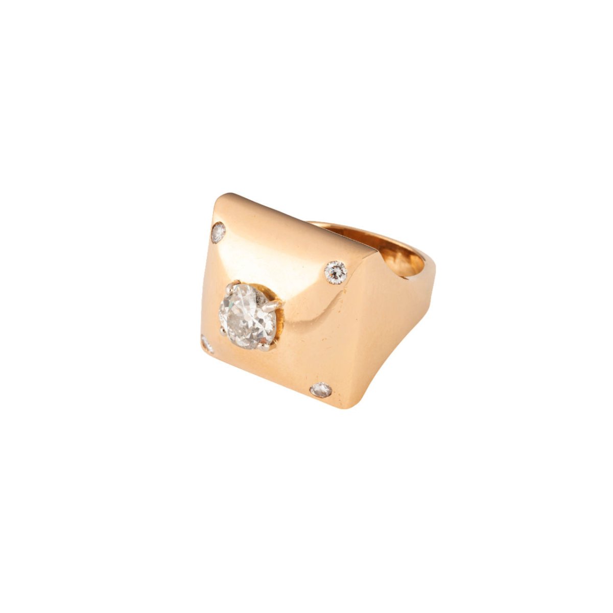 Bague en or jaune et diamants - Castafiore