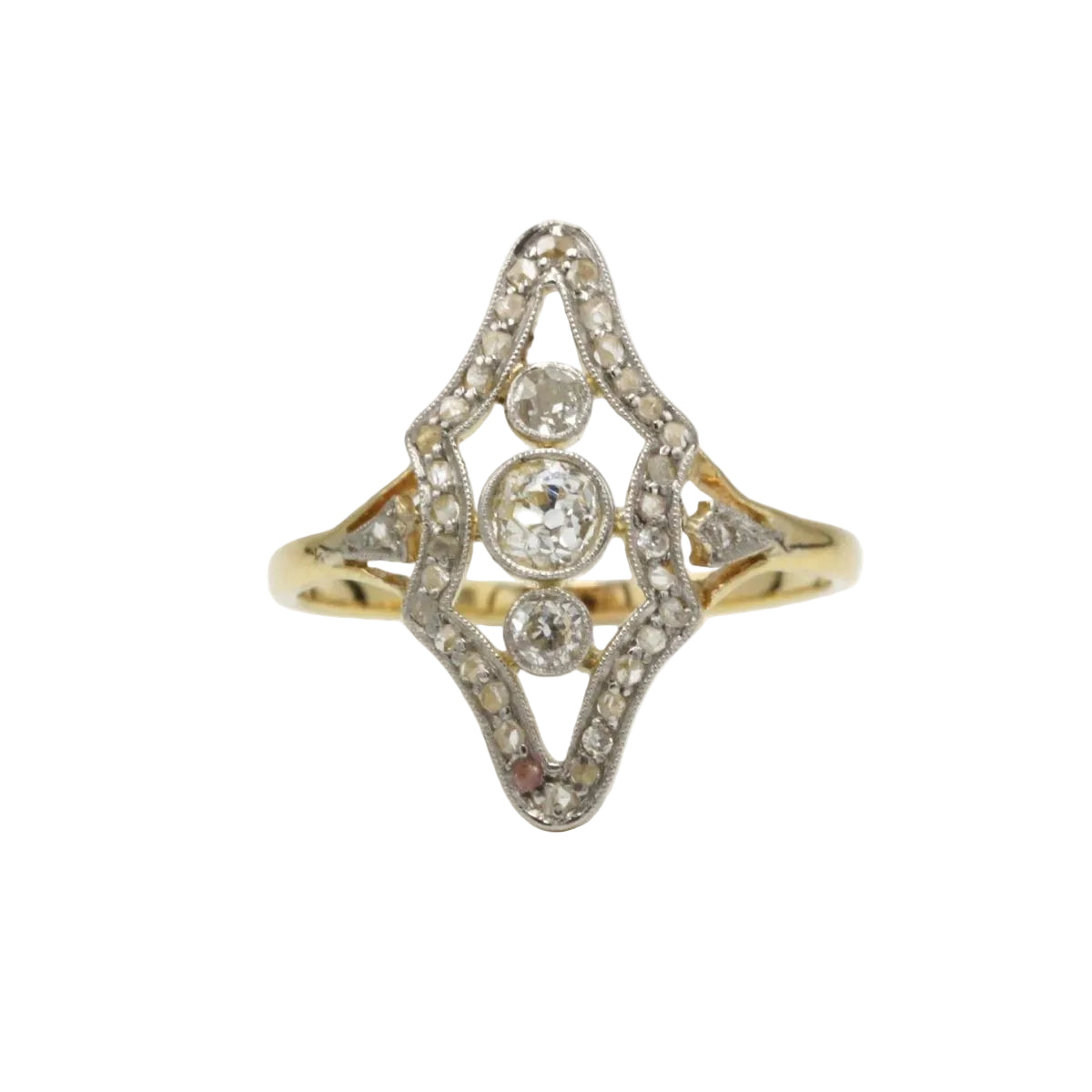 Bague en or jaune et diamants - Castafiore