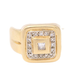 Bague en or jaune et diamants - Castafiore