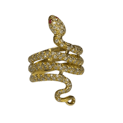 Bague en or jaune et diamants - Castafiore