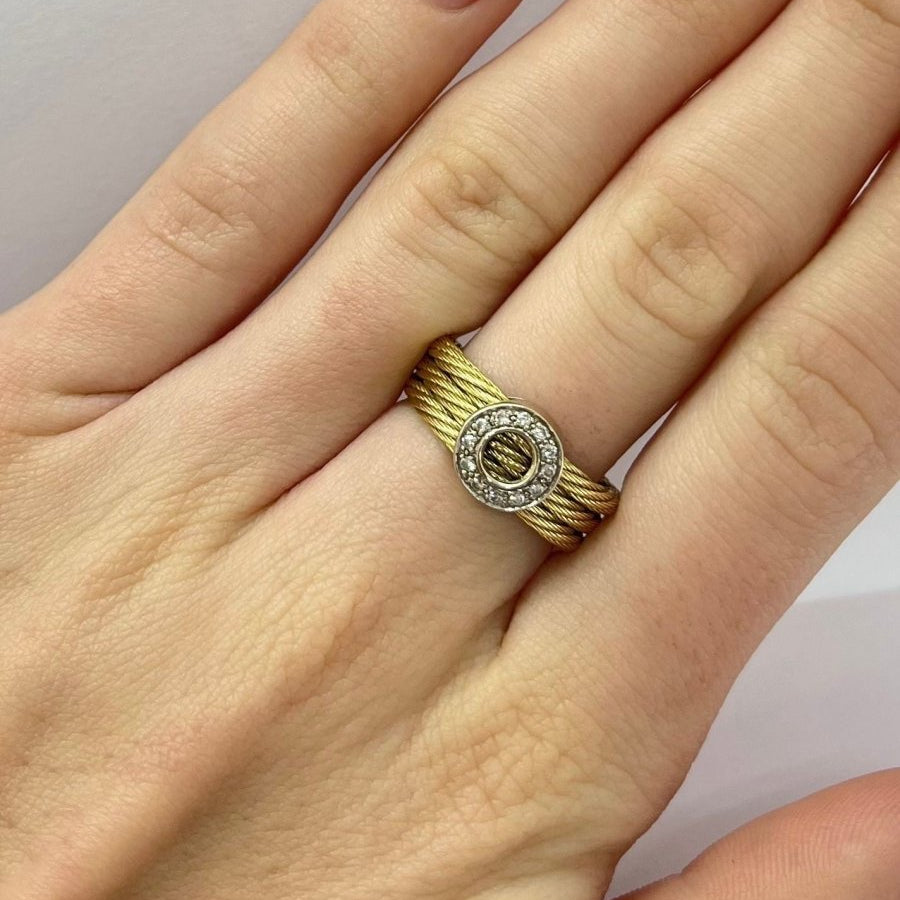 Bague en or jaune et diamants - Castafiore