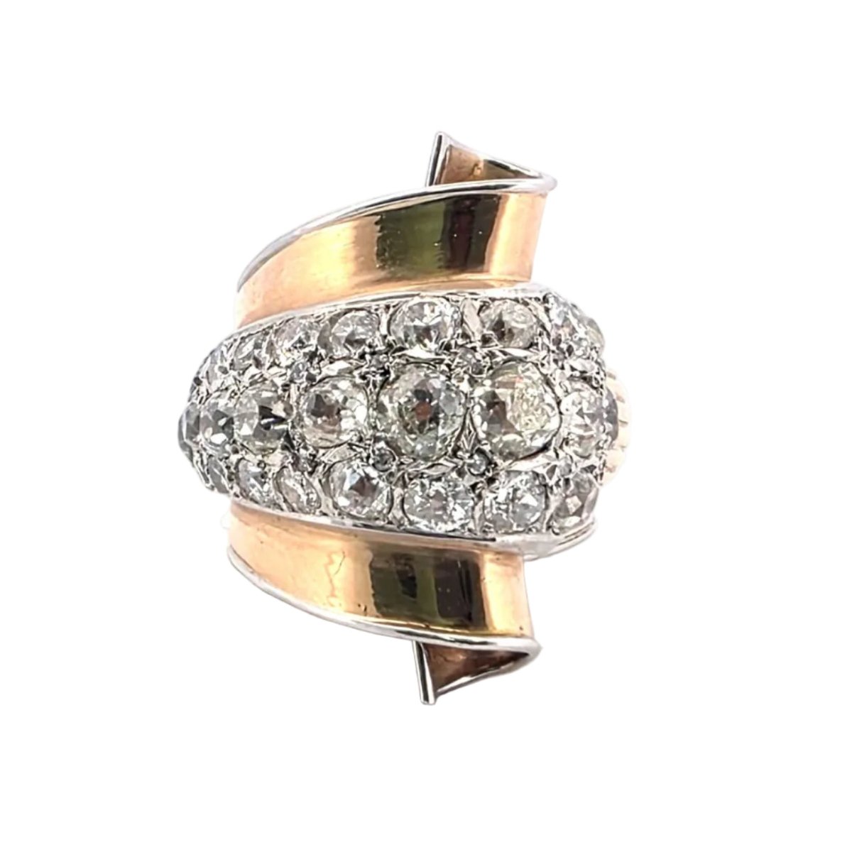 Bague en or jaune et diamants - Castafiore
