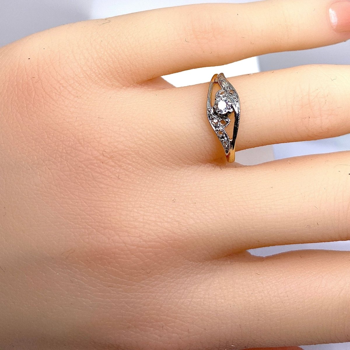 Bague en or jaune et diamants - Castafiore