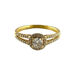 Bague en or jaune et diamants - Castafiore