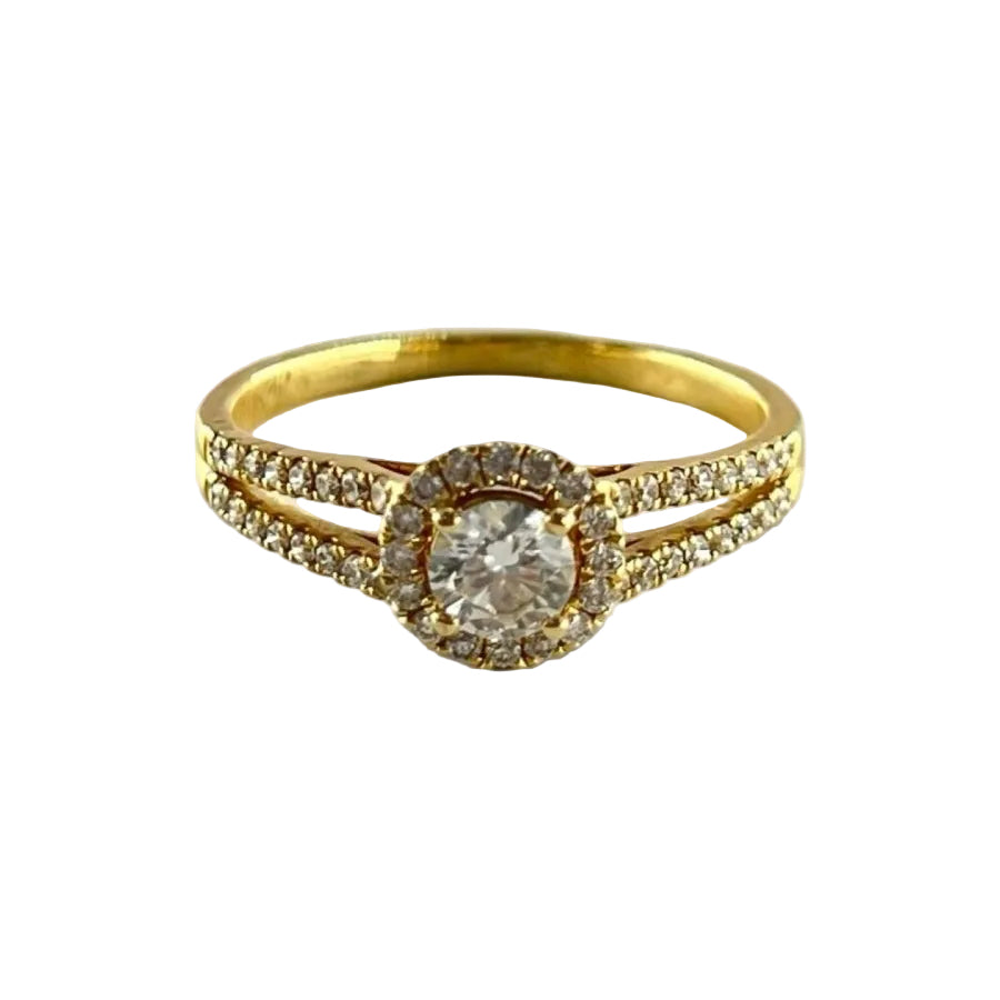 Bague en or jaune et diamants - Castafiore