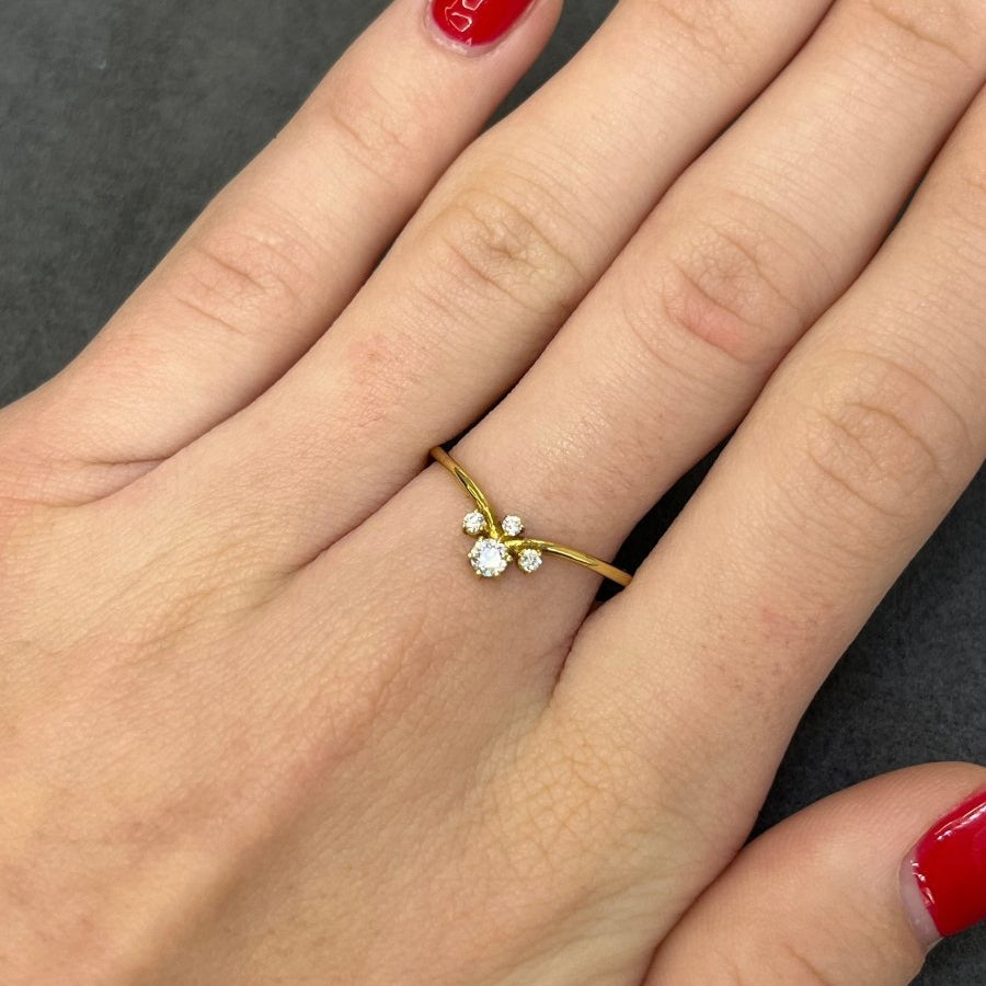 Bague en or jaune et diamants - Castafiore