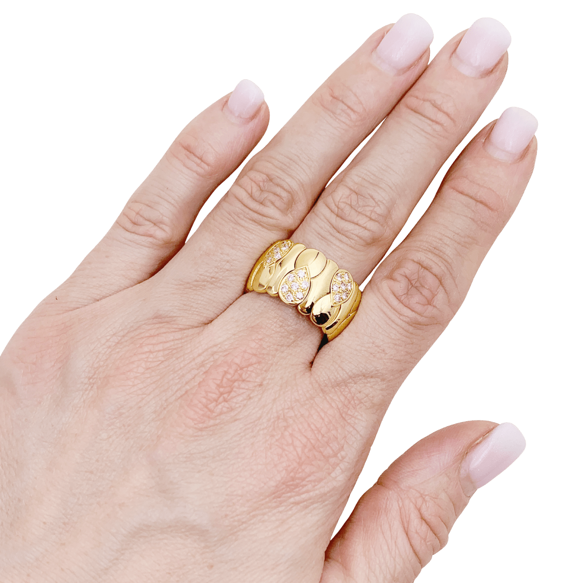 Bague en or jaune et diamants - Castafiore