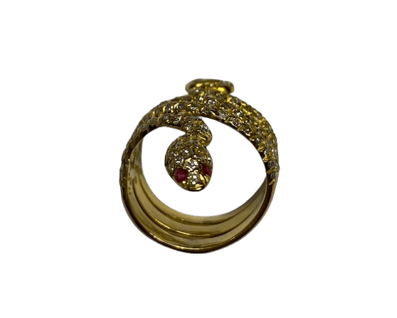 Bague en or jaune et diamants - Castafiore