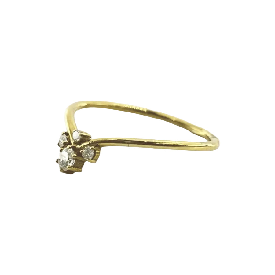 Bague en or jaune et diamants - Castafiore