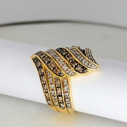 Bague en or jaune et diamants - Castafiore