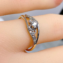 Bague en or jaune et diamants - Castafiore