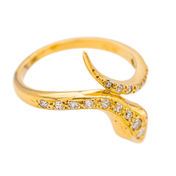 Bague en or jaune et diamants - Castafiore