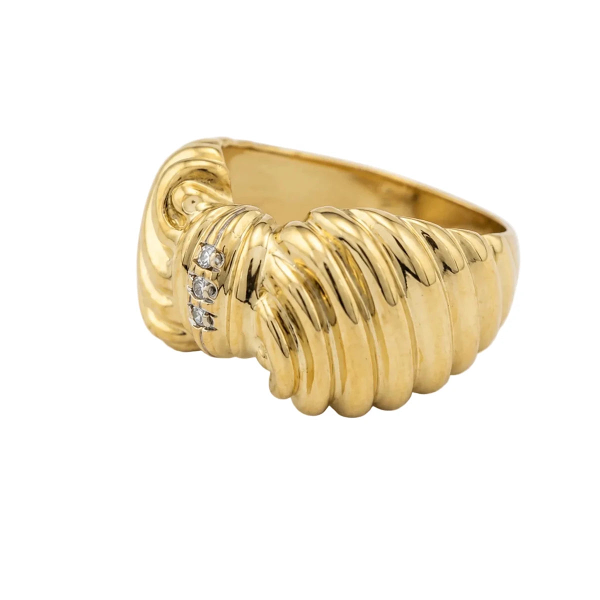 Bague en or jaune et diamants - Castafiore
