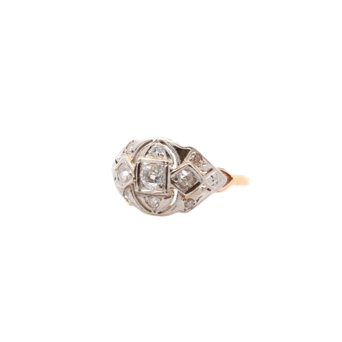 Bague en or jaune et diamants - Castafiore