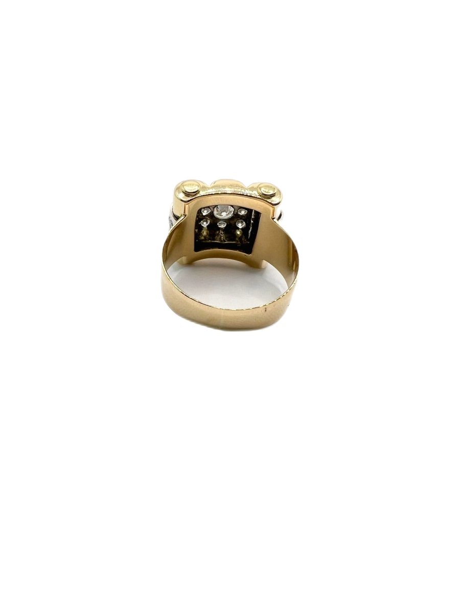 Bague en or jaune et diamants naturels - Castafiore