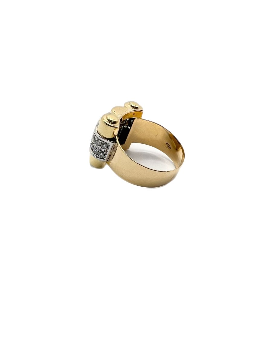 Bague en or jaune et diamants naturels - Castafiore