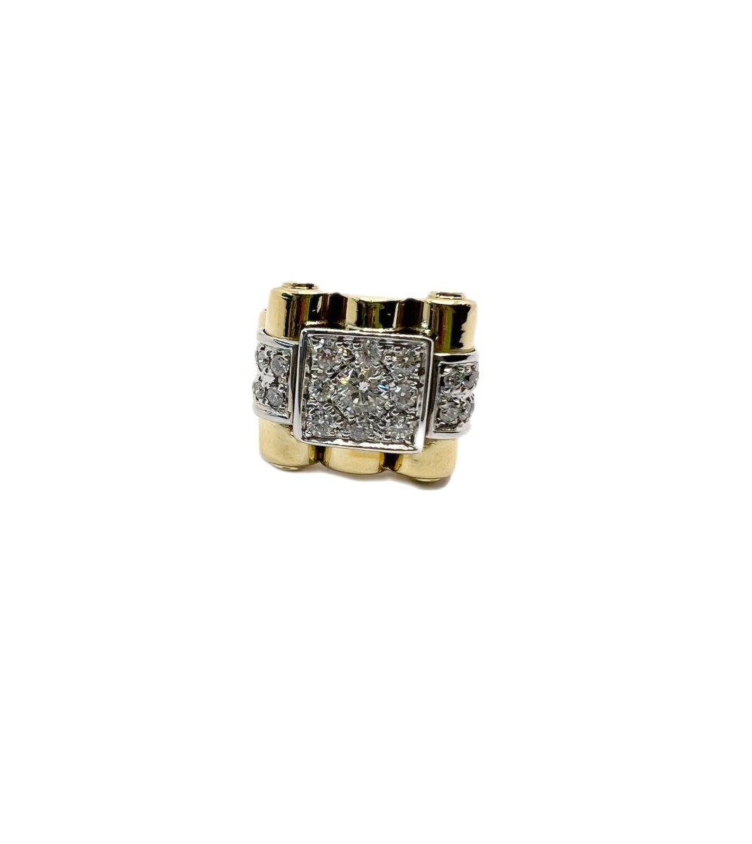 Bague en or jaune et diamants naturels - Castafiore