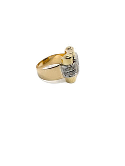 Bague en or jaune et diamants naturels - Castafiore