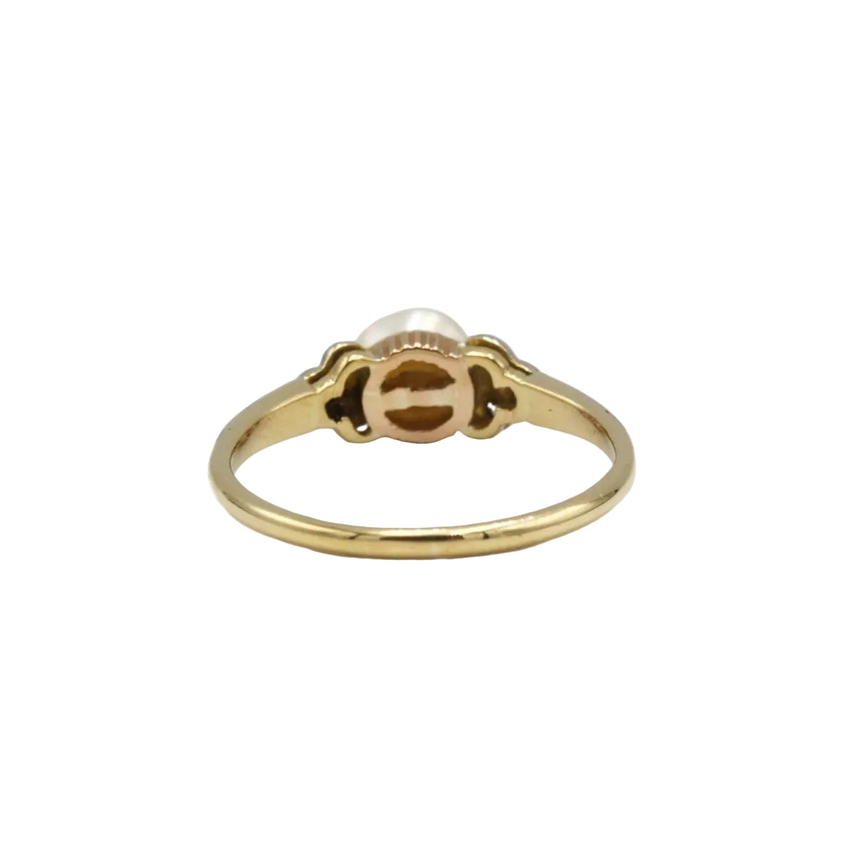 Bague en or jaune et diamants perle - Castafiore
