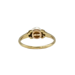 Bague en or jaune et diamants perle - Castafiore