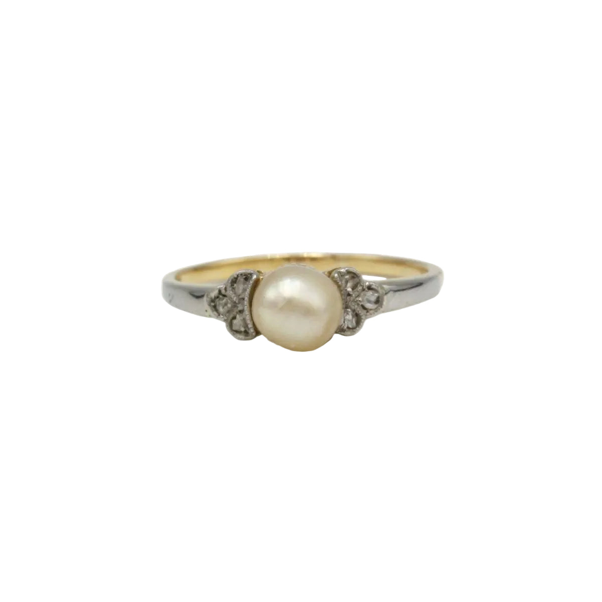 Bague en or jaune et diamants perle - Castafiore