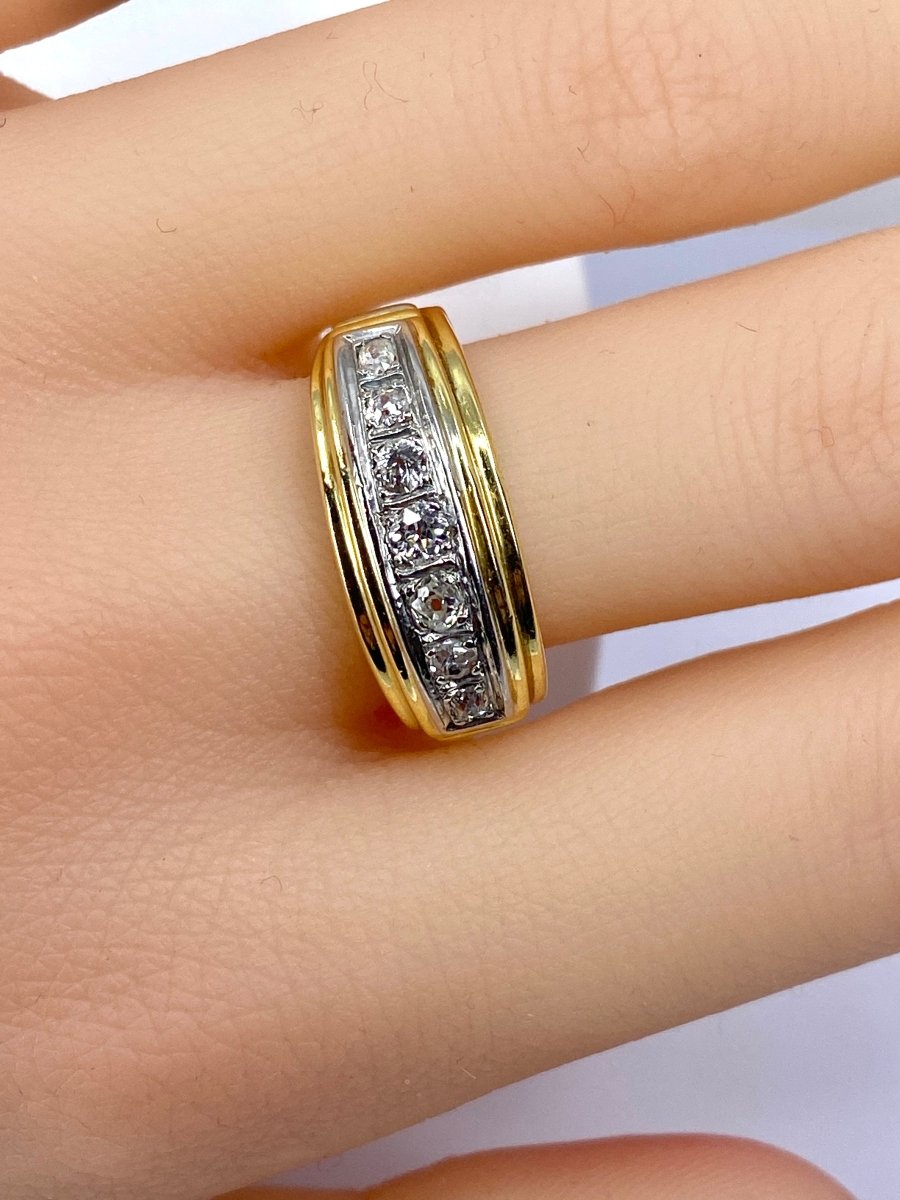 Bague en or jaune et diamants vers 1920 - Castafiore