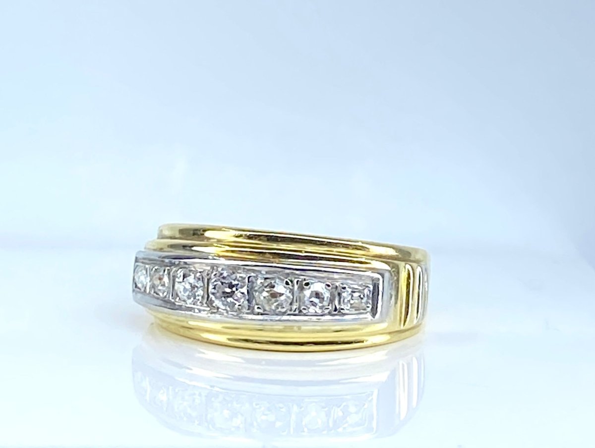 Bague en or jaune et diamants vers 1920 - Castafiore