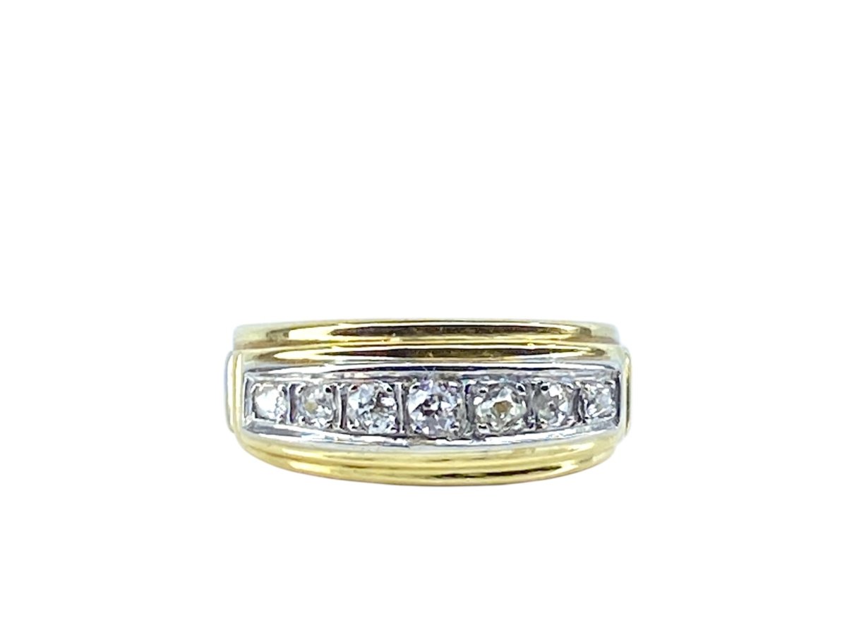 Bague en or jaune et diamants vers 1920 - Castafiore