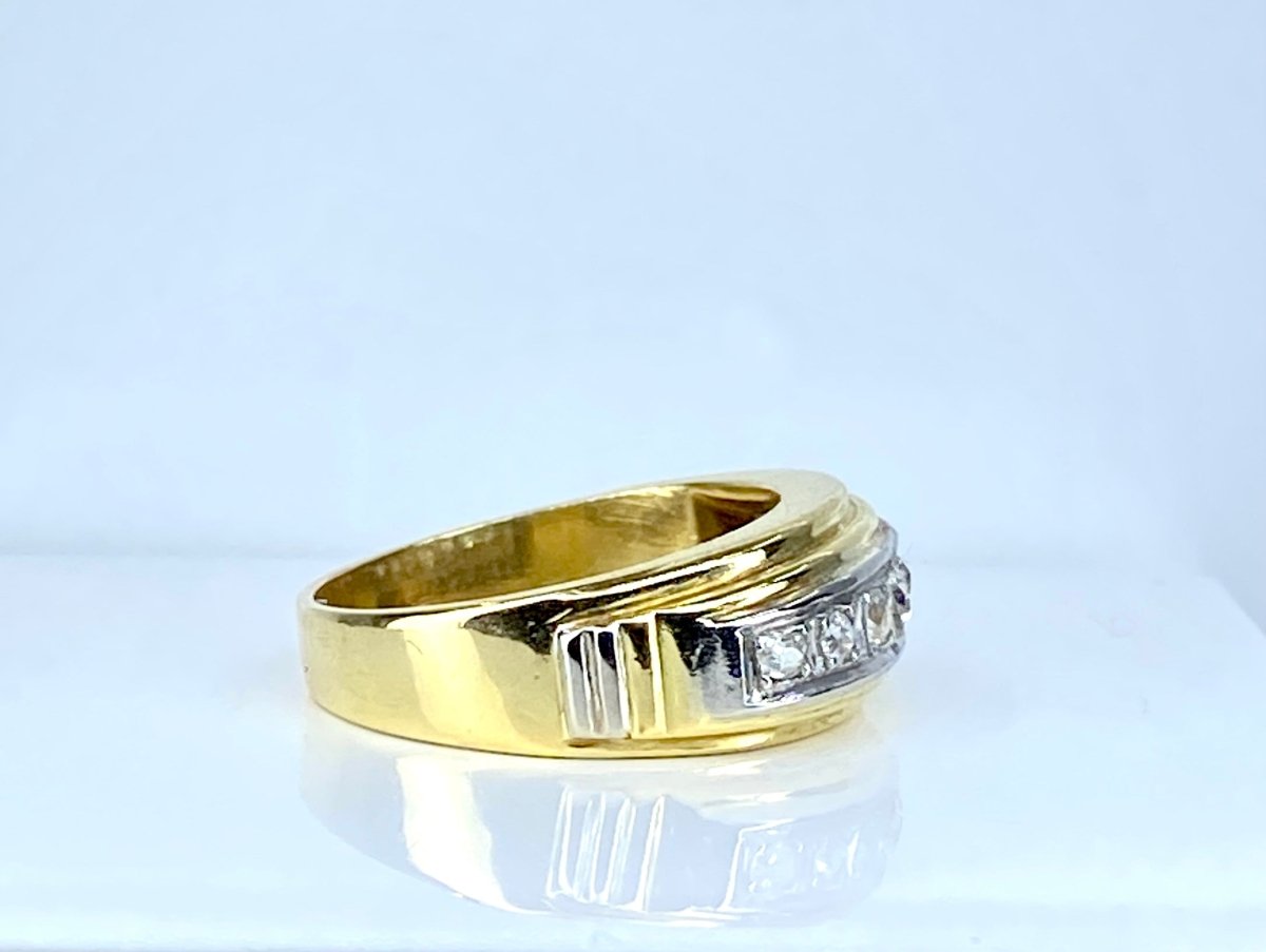 Bague en or jaune et diamants vers 1920 - Castafiore