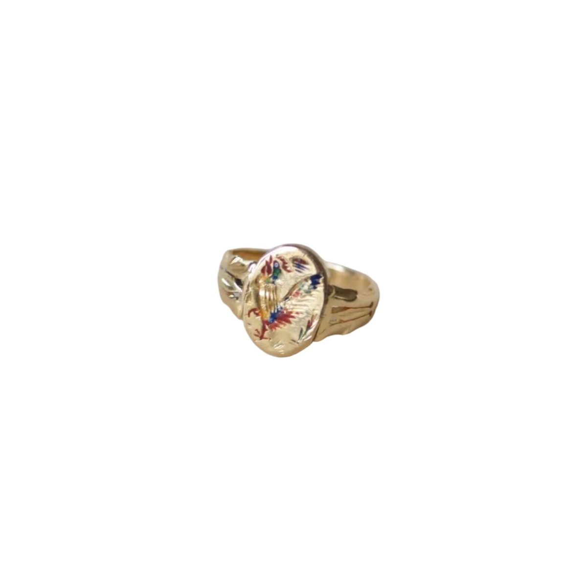 Bague en or jaune et émail - Castafiore