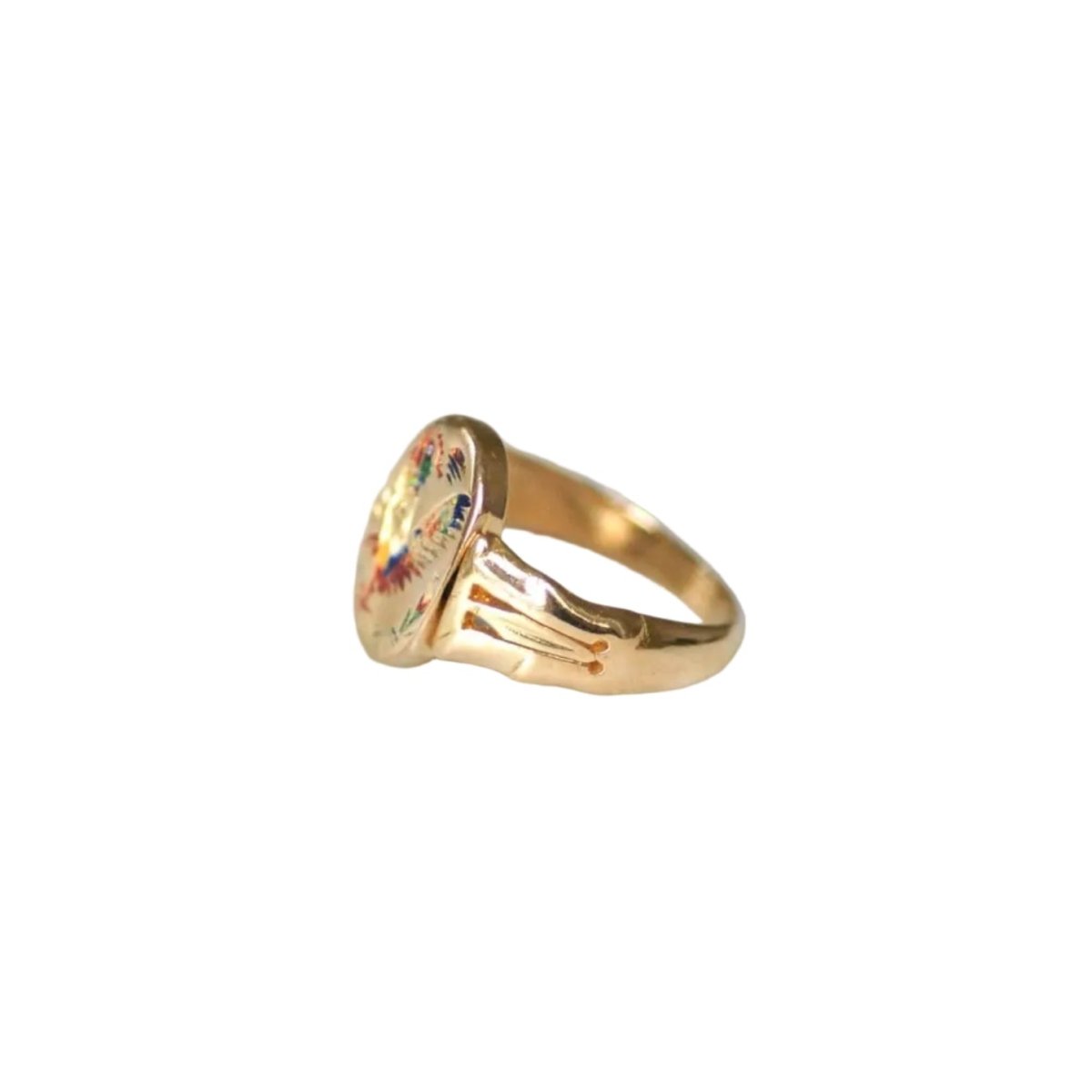 Bague en or jaune et émail - Castafiore