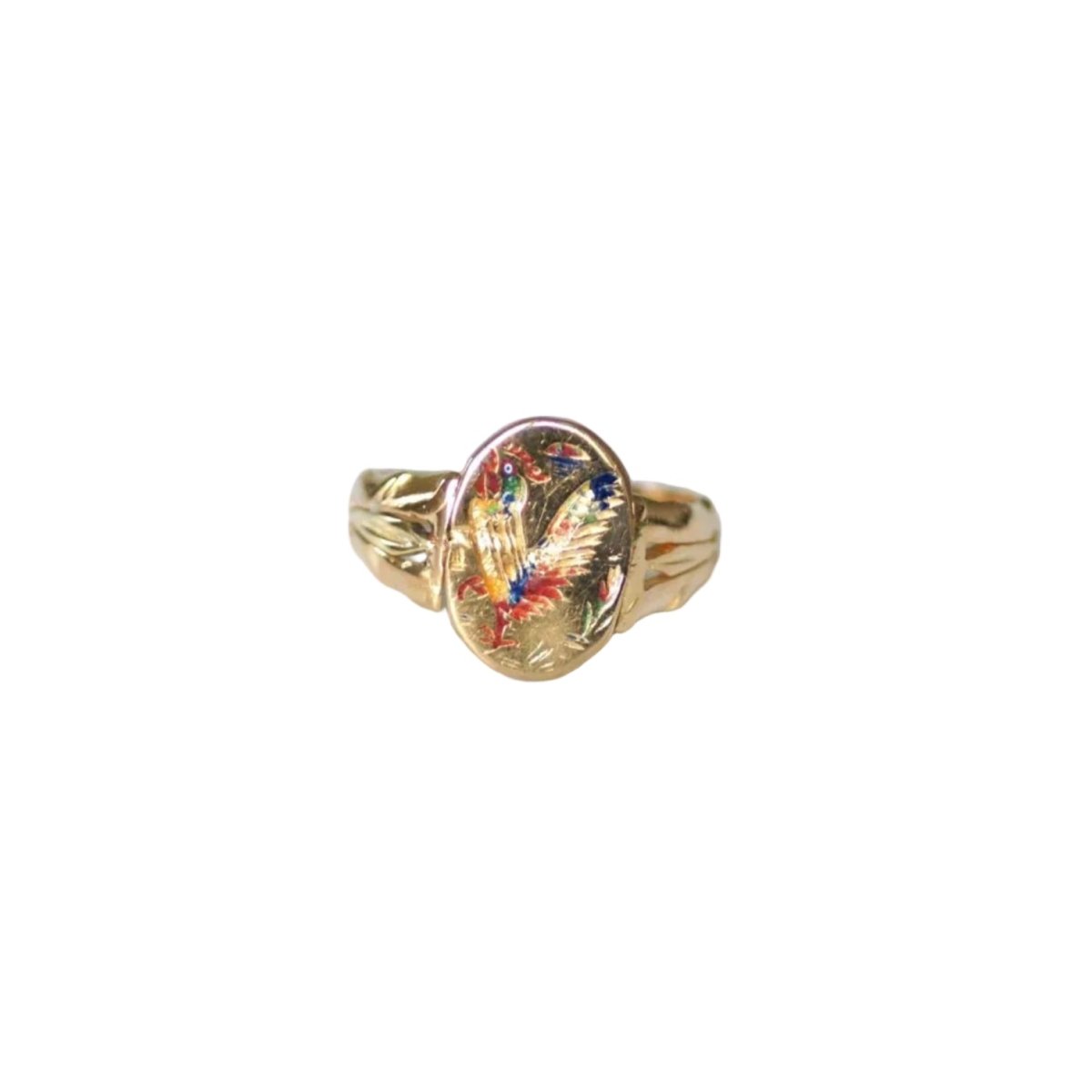 Bague en or jaune et émail - Castafiore
