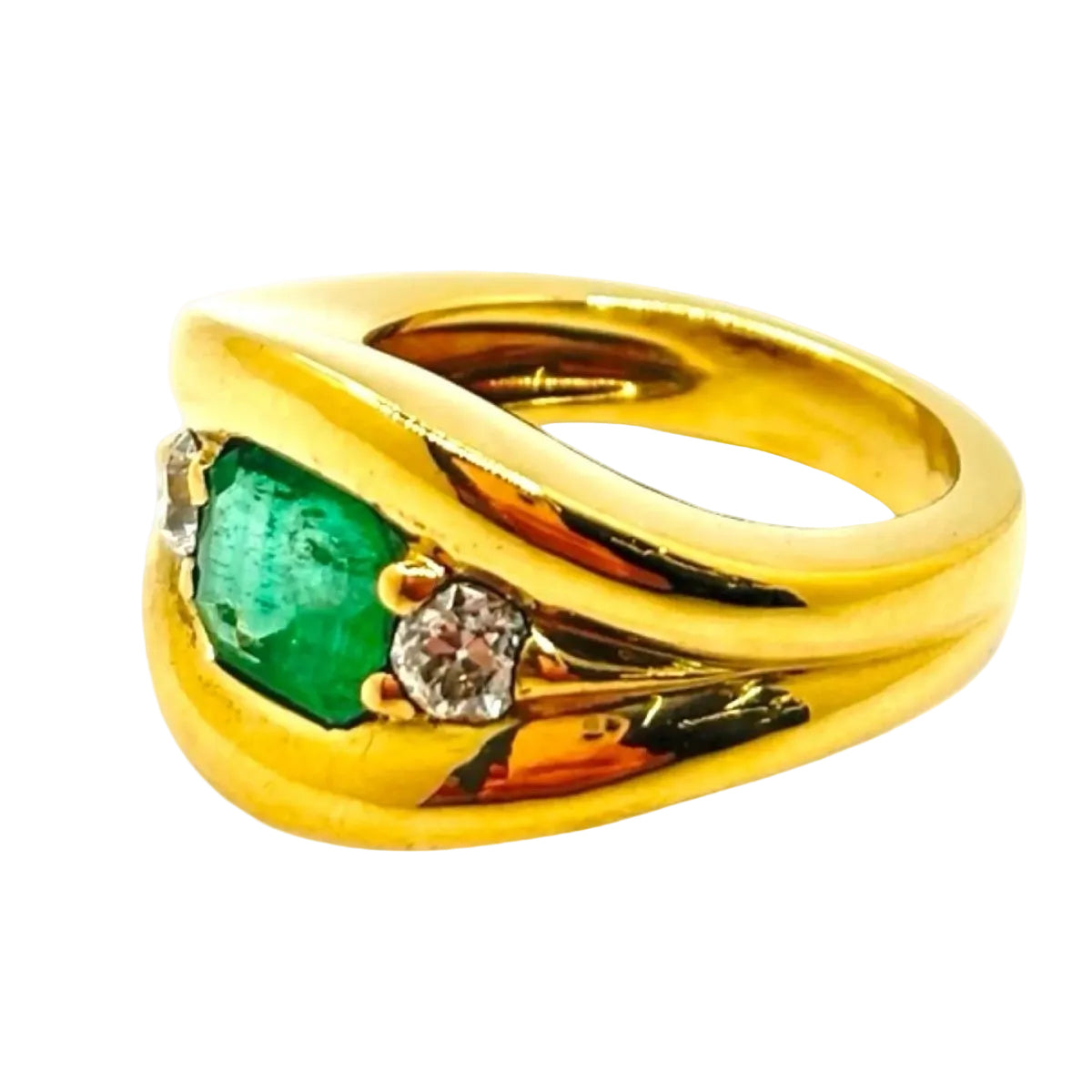 Bague en or jaune et émeraude - Castafiore