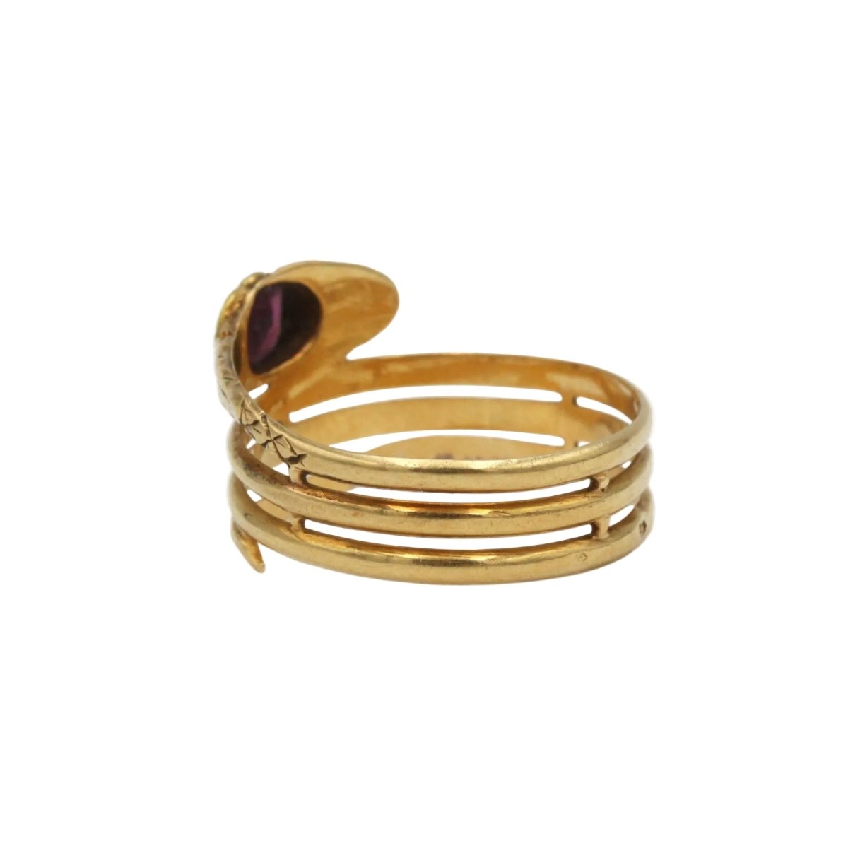 Bague en or jaune et grenat - Castafiore