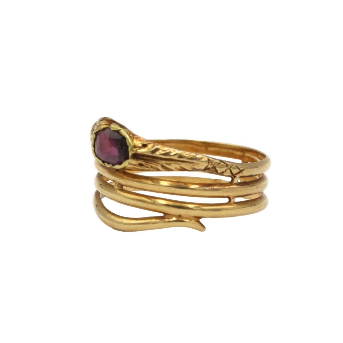 Bague en or jaune et grenat - Castafiore