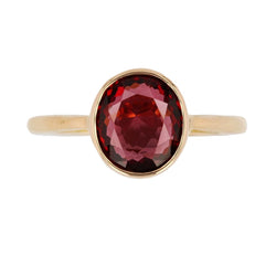 Bague en or jaune et grenat rhodolite - Castafiore